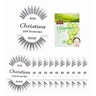 12 packs #113 Christina 100% Human Hair Fake Eyelashes