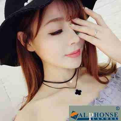 Generic The_influx_of_ women short black lace dress tassel pendant necklace collar bone neck collar neckband _two_ personalized accessories