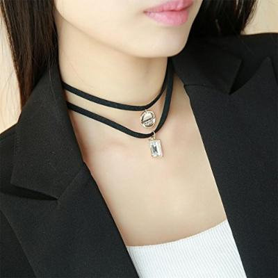 Generic Neck _and_ neck strap accessories women girl _Japanese_and_ Korean fashion ornaments clavicle chain necklace pendant short black necklace pendant