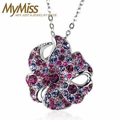 Generic ss_Maimi_its_Special_ 925 silver _plated_platinum_ necklace pendant clavicle women girl Korean colorful _florid_ pendant s