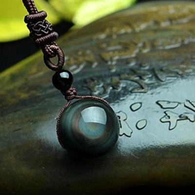 Generic Obsidian_ men's jewelry _item_ personality _influx_of_ men man boy Korean fashion accessories chain pendant necklace Natural