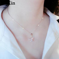 Generic 2018 popular _trend_s 999 _pure_ love pendant necklace women girl _roses_send_ women girl clavicle chain