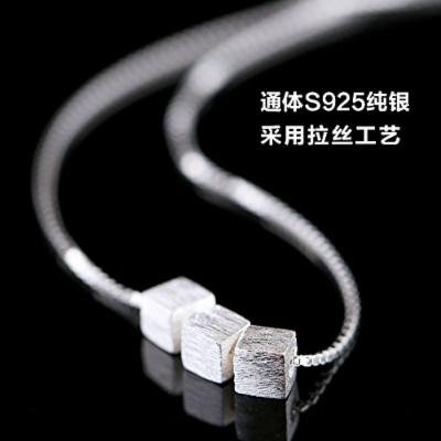 Generic 2018 Valentine's Day pendant necklace women girl birthday _minimalist_trend_ temperament Korean _version_of_ s925 sterling new fashion