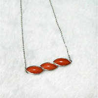 Generic European _reflux_organic_red_ gem necklace pendant _4.46_g