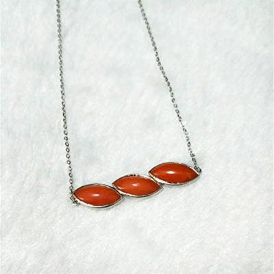 Generic European _reflux_organic_red_ gem necklace pendant _4.46_g