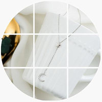 Generic Creation_excellent_ custom er_product_ s925 silver moon _and_stars_ pendant necklace women girl student _minimalist_ Korean _version_of_ sweet temperament fashion