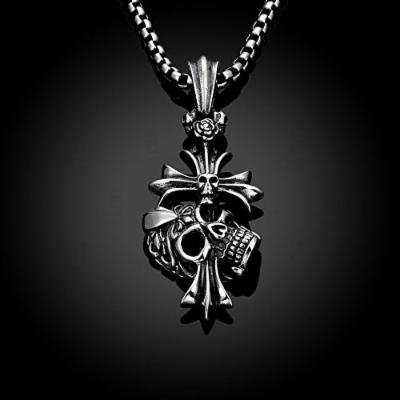 Generic Korea retro pendant necklace ornaments personality long _paragraph_ men's _domineering_ steel pendant necklace _influx_of_ man boy men jewelry accessories