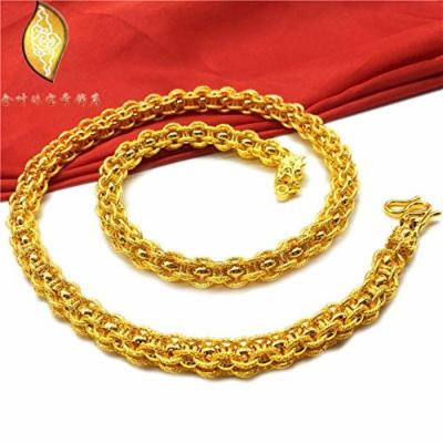 Generic Vietnam_alluvial_ gold necklace pendant men man boy _artificial_Jinshuang_ long _head_24K18K_ gold-plated jewelry European _currencies_lasting_ color _retention