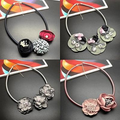 Generic Korean sweet flower clavicle chain necklace pendant short _paragraph_exaggerated_ fashion women girl _minimalist_ personality _bohemian_ clothing accessories