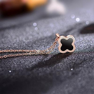 Generic Korean simple handmade retro _red_string_ necklace pendant luminous _Clover_Clover_ couple gifts _for_ boys _and_ girl s