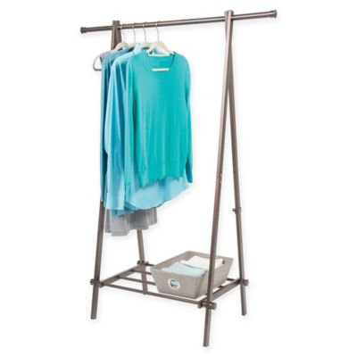 Bronze A-Frame Garment Rack with Shelf