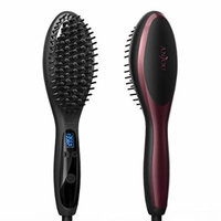 2-Pack Anjou Hair Straightener Brush Ionic Electric Ceramic Heating Straightening Brush ( Max 450℉ / 230℃, Adjustable Temperature, Auto Lock, 120-min Timer )