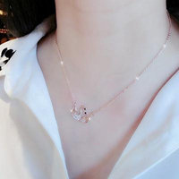 Generic Japan_purchased_ swan _18_weeks_ rose golden _ossicular_ chain necklace pendant European _and_ American women short _paragraph_ color _with_a_ sweet _one_hundred