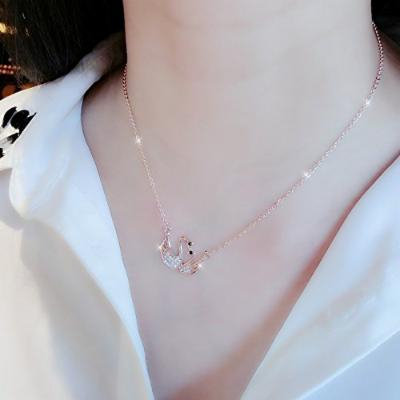 Generic Japan_purchased_ swan _18_weeks_ rose golden _ossicular_ chain necklace pendant European _and_ American women short _paragraph_ color _with_a_ sweet _one_hundred