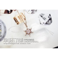 Generic 65_ultra-_orders_make_up_a_ single _snowflake_ necklace pendant Korean _delicate_sparkling_ gold _plated_strong_ color _retention