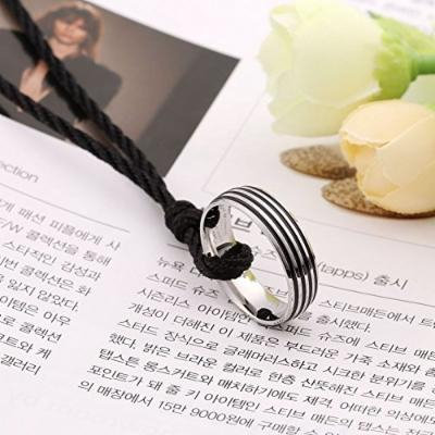 Generic Boys_and_ girls _of_ steel lettering couple ring necklace pendant _one_ pair _of_ Korean fashion accessories clothing accessories