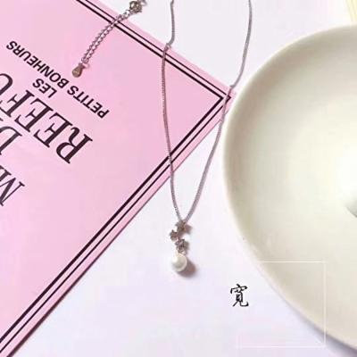 Generic Wid_ s925 silver pearl necklace pendant _stars