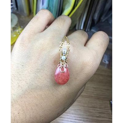 Generic Winding_hand-made_ original _imported_ 14k _gold-winding_Rhodochrosite_ necklace pendant