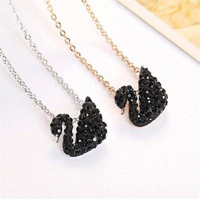 Generic Simple_and_ stylish black swan steel rose gold short _amount_ossicular_ chain _lock_ jewelry _does_not_fade_is_not_allergic_to_ women