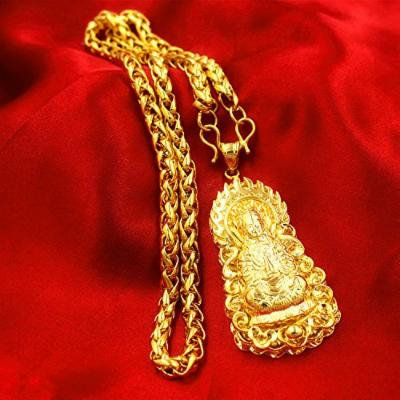 Generic European gold _coins_ popular wedding gifts _for_ men man boy _lasting_not_fade_alluvial_ gold jewelry necklace pendant _with_Vietnam_Guanyin_Dragons