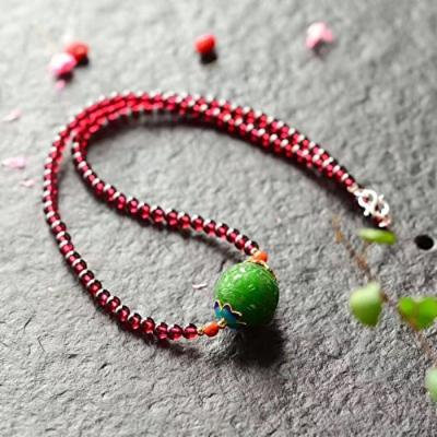 Generic Eiji_ Natural _and_Tian_Biyu_ pearl necklace pendant _with_ Natural _4.5_specifications_about_18_burgundy_garnet