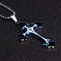 Generic stainless circle d_crosses_ Korean men man boy _individual_solitary_ simple necklace pendant steel _product