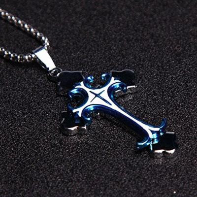 Generic stainless circle d_crosses_ Korean men man boy _individual_solitary_ simple necklace pendant steel _product