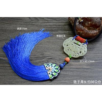 Generic Wada_ Natural _Ruyi_card_lock_with_high-grade_barrier_coral_braid_ ball _Cloisonne_flow_Su_Suizai_ sweater chain necklace pendant