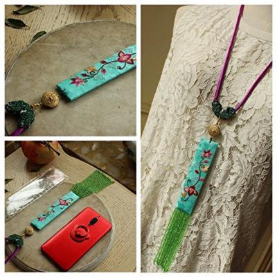 Generic wood_community-sided_hand-embroidered_ Beads ,_tiny_ ear tassel s_ long necklace pendant Lucky __catwalk_ style _vegetarian_version