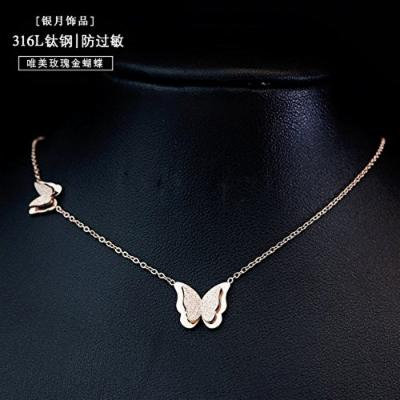 Generic Ms. rose gold pendant necklace Korean temperament simple fashion personality _of_ students _winnings_ butterfly clavicle