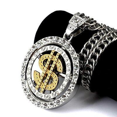 Generic US_Tide_brand_stylist_nightclub_exaggerated_dollar_ pendant necklace men man boy _and_ women _