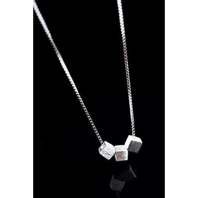 Generic 925_Pure_ silver _brushed_square_clavicle_ chain