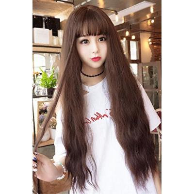 Generic Girl wig long_curly_water_ripple_corn_hot_air_Liu_Hai_Long hair cute,_sweet long_curls_thin_rattan_Color