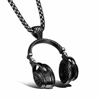Generic Music_headphones_ pendant necklace couple _casual_ retro _wave_of_Japanese_and_ Korean _literary_ personality steel men man boy _and_ women