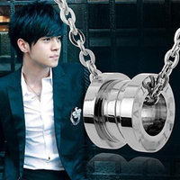 Generic Luo_Zhixiang_same_paragraph_ steel _wheel_ pendant necklace _influx_of_ men man boy _and_goods_ Lucky pendant necklace personalized accessories