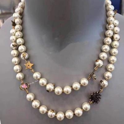 Generic High-end_ custom retro love _bees_stars_ pearl necklace pendant ?_New