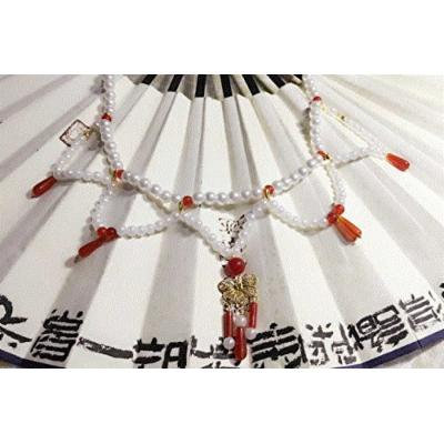 Generic Hongying_ pearl _agate_Tangfeng_Han_ clothing _a round _the_cable_ soft _bun_ necklace pendant necklace _antiquity_frontlet_material_package