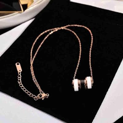 Generic Simple_ceramic_ necklace pendant women girl Korean steel rose golden _ossicular_ chain pendant necklace creative _Japanese_and_ Korean students _tide_decorations
