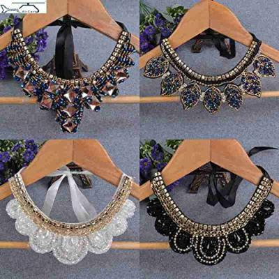 Generic Ms. Korean _version_of_the_ new lace collar _fake_ diamond collar black fashion accessories _false_ collar necklace pendant clothes accessories