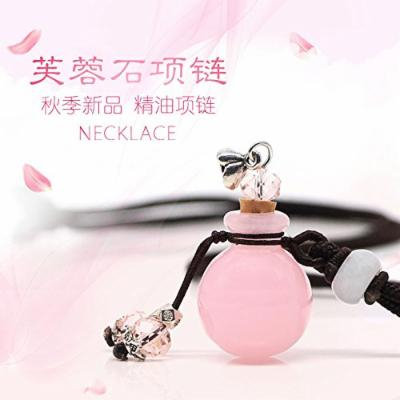 Generic Hand- woven _high-end_aosphere_QUARTZ_ pendant necklace women girl models _obsidian_perfume_oil_bottles_ birthday gift