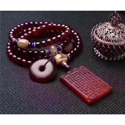 Generic Tibetan_prayer_ Beads _sheep_ bone pendant necklace _with_ heart _Sutra_ Buddha _brand_ accessories