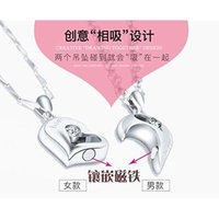Generic Male_and_ women girl students lettering couple custom steel necklace pendant _one_ pair _of_ Korean fashion accessories clothing accessories