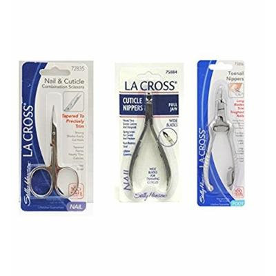 Sally Hansen LA Cross Nail & Cuticle Combination Scissors 72835 + Cuticle Nippers Wide Blade 75884 + Toenail Nippers 75886 + FREE LA Cross Blemish Remover 74851