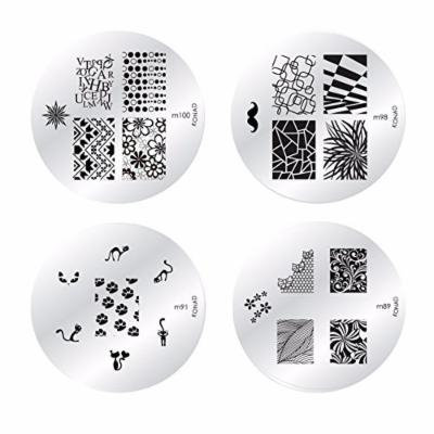 Konad Nail Art Stamping Nail Image Plate - Set of 4 (M100-98-91-89)