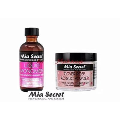 Mia Secret Acrylic Nail Powder Cover Rose + Liquid Monomer 2 oz Set Made in USA
