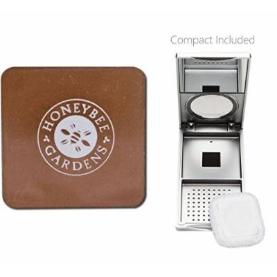 Honeybee Gardens Sultana Pressed Mineral Powder Foundation (0.26 oz) with Silver Mirrored Compact and Flocked Cotton Puff, Vegan and Eco-Friendly