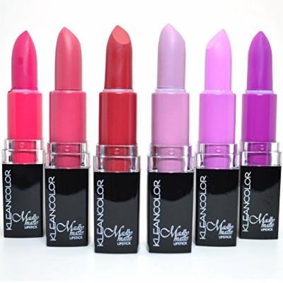 Kleancolor 6 Piece Madly Matte Lipstick 3 Set (BOLD VIVID PURPLE PINK RED) with Earrings…