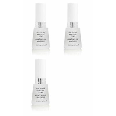 Revlon Nail Polish Multi Care Base+top Coat 0.5 Oz (3 Pack) + FREE Travel Toothbrush, Color May Vary
