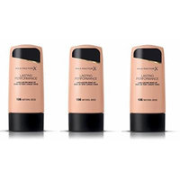 Max Factor Lasting Performance Make-Up 100 Fair (Pack of 3) + FREE Travel Toothbrush, Color May Vary