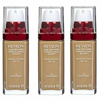 Revlon Age Defying Firming and Lifting Makeup, Warm Beige (3 Pack) + FREE Travel Toothbrush, Color May Vary